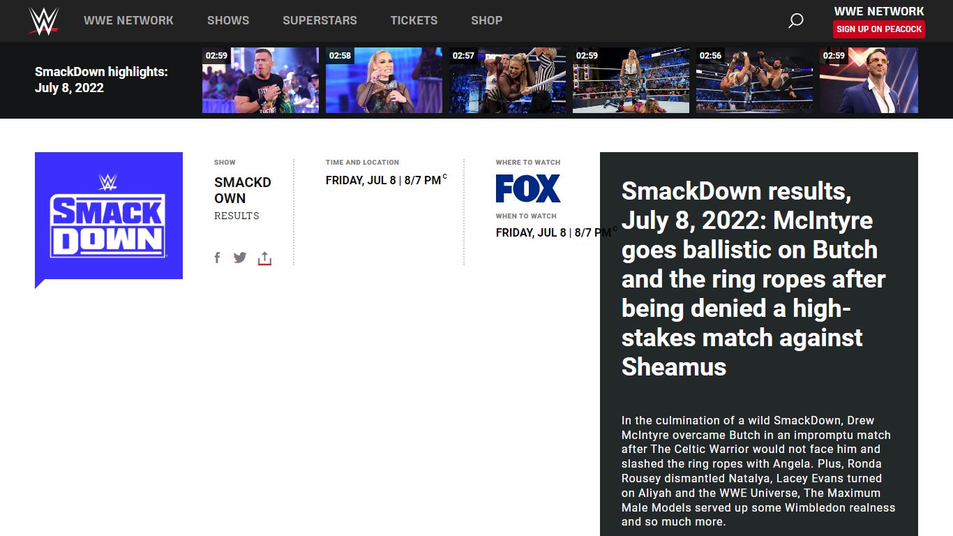 SmackDown: July 8, 2022 | WWE